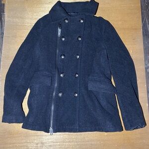 Vintage Forever 21 Black Double-Breasted Pea Coat